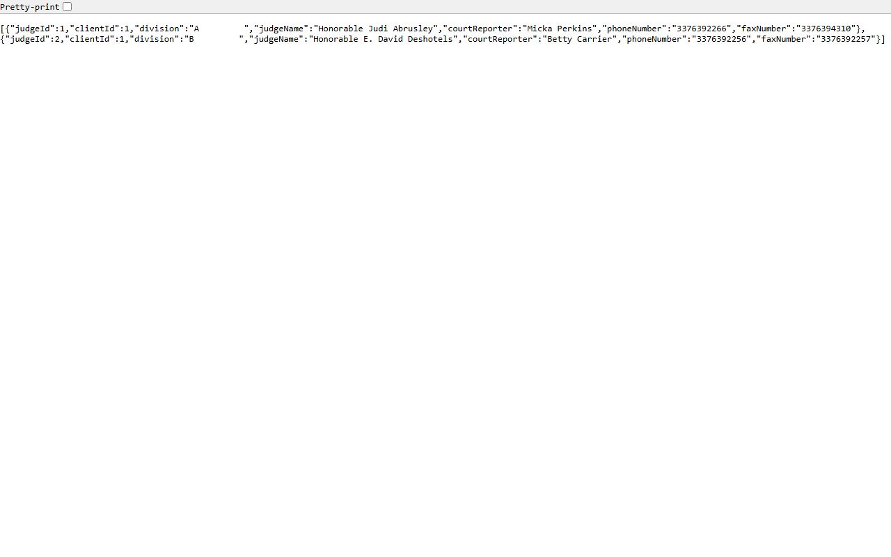 Allen Parish court dockets judge API source