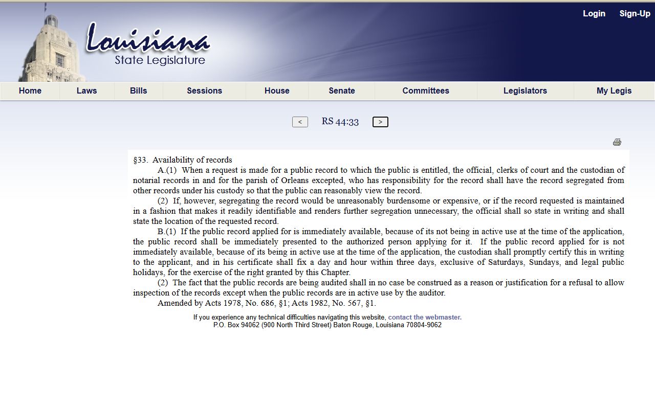 Allen Parish court records Louisiana public records law source