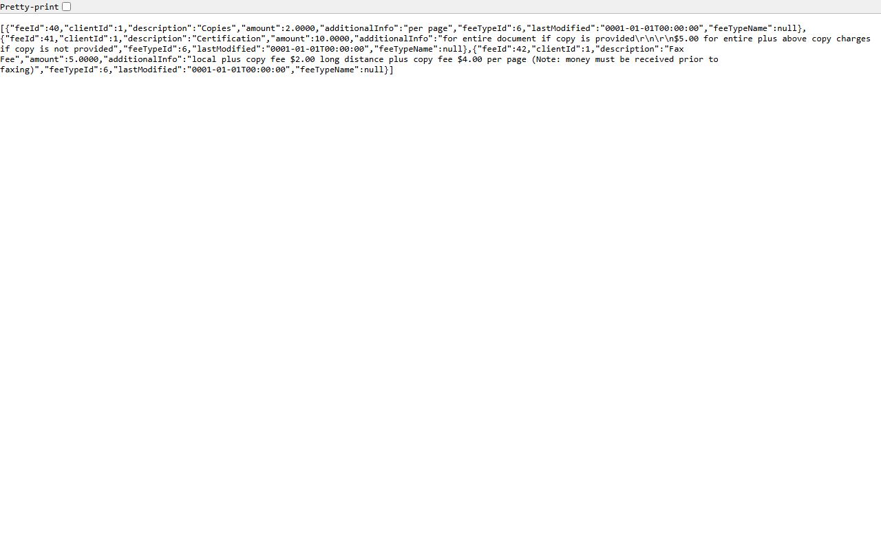 Allen Parish court records copy fee API source