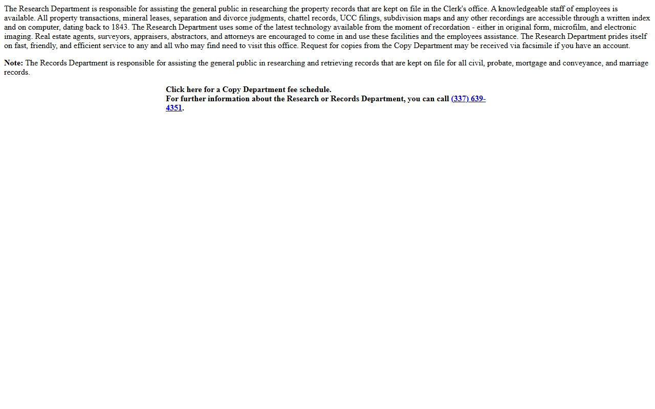 Allen Parish court records research department source