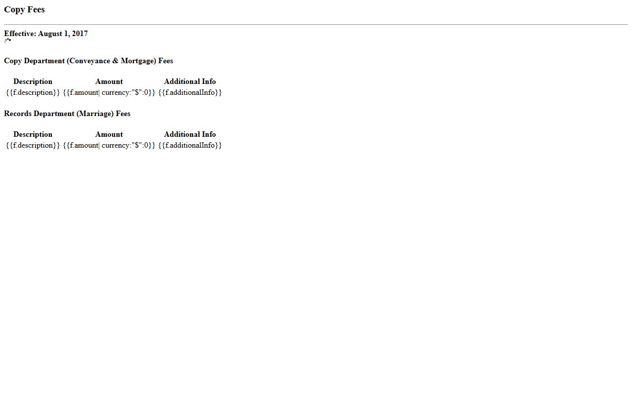 Allen Parish court records copy fee page