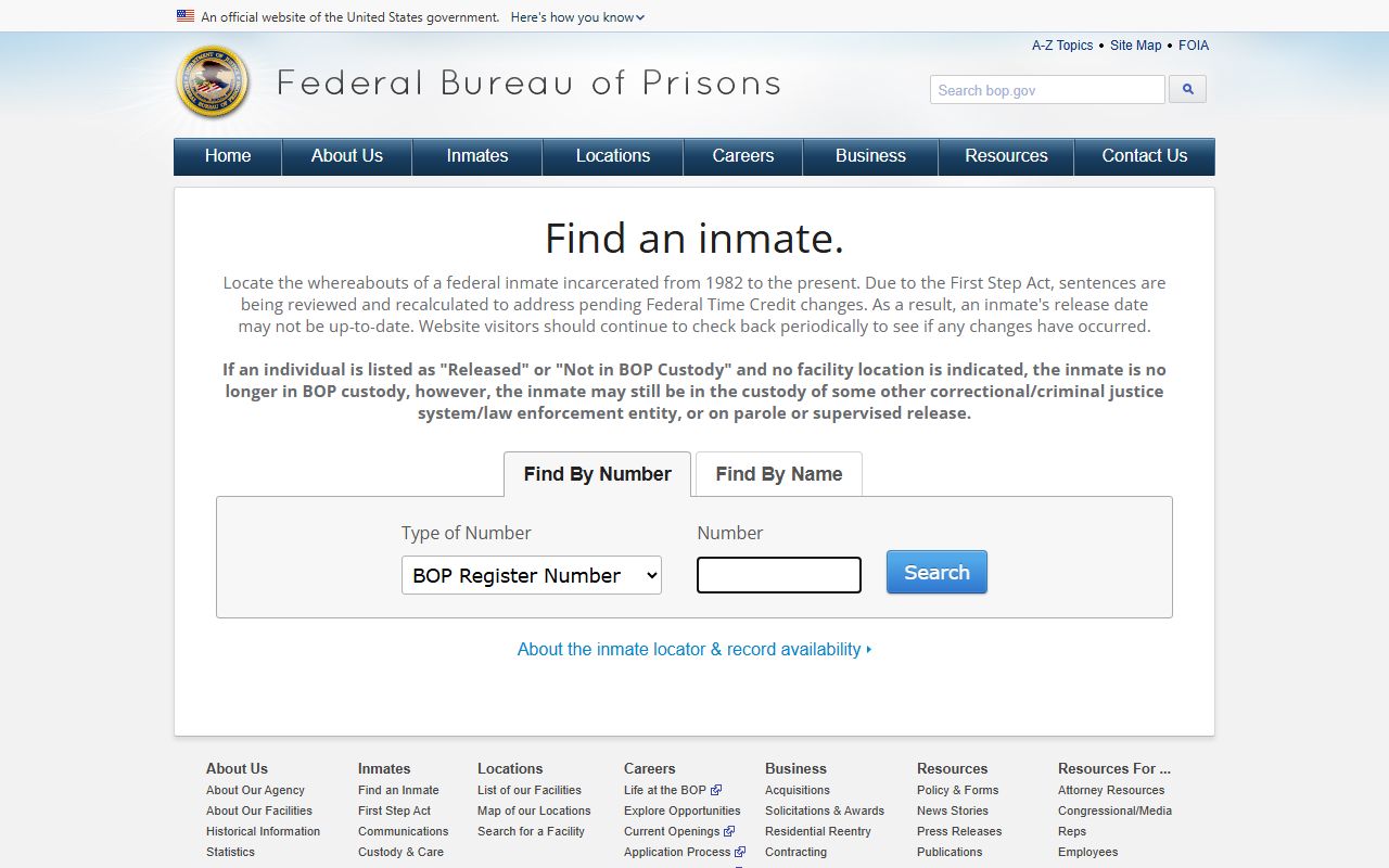 Allen Parish District Court federal Bureau of Prisons inmate locator