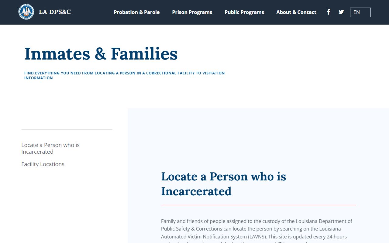 Allen Parish inmate search Louisiana DOC offender information
